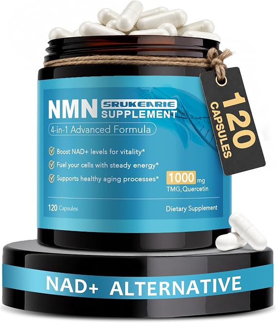 NMN Supplement, 4-in-1 Liposomal NMN 1000mg with Resveratrol, TMG & Quercetin NMNH Alternative & NAD+ Precursor for Men & Women Supports Cellular Energy & NAD+ Levels 120 Capsules