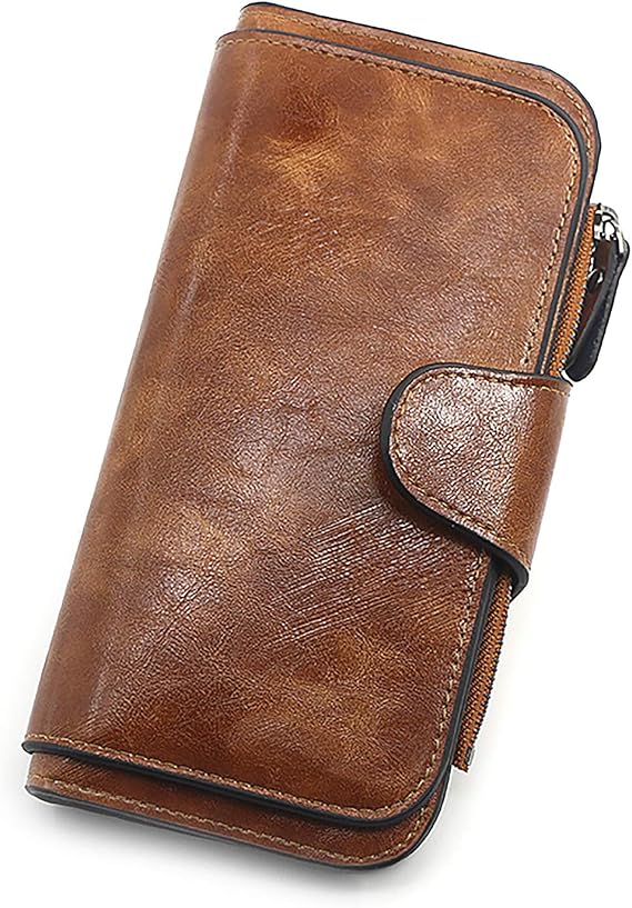 Wallets for Women Leather Clutch Phone Purse Ladies Wallet RFID Credit Card Coin Holder Bifold