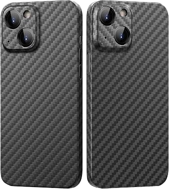 memumi Real Carbon Fiber for iPhone 13 Case, Sturdy Durable Carbon 0.5 mm Slim Fit for iPhone 13 Aramid Fiber Case with Military-Grade Drop Protection Black