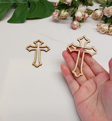 20pcs Laser Cut Unfinished Wood Cross Cake Charm Toppers 2.5, Antiochian Christian Cross