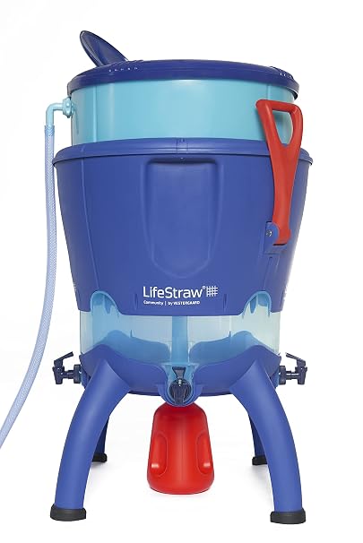 LifeStraw Community Autofill Water Filter Purifier, 50 L, Blue | Water Filter Purifiers, Large Capacity for Backup Filtration, Designed for Emergency Response and Survival, 50L