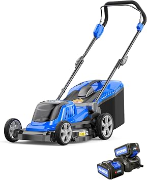 Wild Badger Power 40V 16 Cordless Lawn Mower Brushless, 5,445 sq ft/0.125 ac,24.0Ah Battery & Fast Charger, 5-Position Height,for Small Residential Lawns