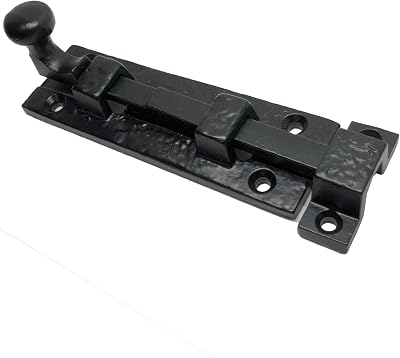 2 - 5 Black Door Bolt Latches - DB-101 Antique Style Door Bolt Latch for Gates, Doors, Closet, Cabinet, Sliding Barn & Shed Doors - in Vintage Black cast Iron