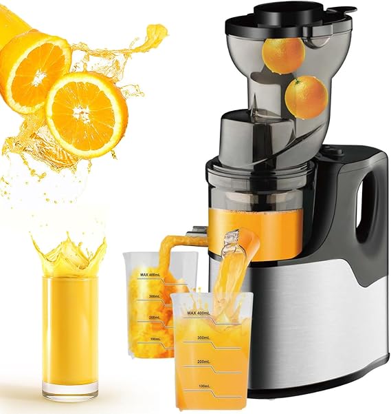 Juicer Machines - Cold Press Slow Juicer - 150W Masticating Juicer For Whole Fruits And Vegetables,3.1In(78mm) Large Feed Chute