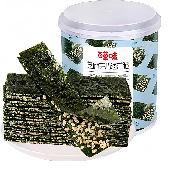 "Crunchy Seaweed" Non-fried Instant Sesame Seaweed Sandwich | Low-calorie snack High-protein light meal 40g