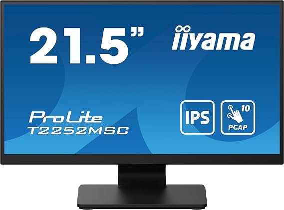 iiyama Prolite T2252MSC-B2AG 21.5" 21.5" Full HD 10 Point Multitouch Capacitive HDMI DP USB3.2 7H LED Display - Black