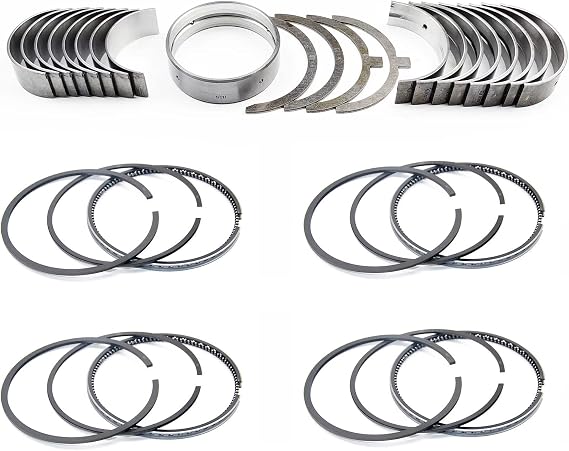 Main+ConRod bearing+thrust washer+Piston Rings Compatible with K4N Mitsubishi Engine Cat 305CR Kobelco SK045
