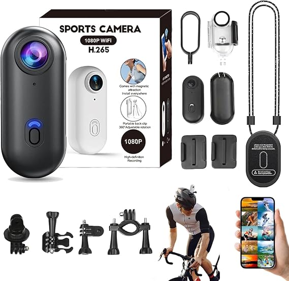 POV Camera, 4s Body Camera, 2026 New HD 1080p/4k Hands Free Mini POV Pro Body Cam, Wearable Body Adventure Action Cam with Audio Video, for Vlogging Cycling Diving (Black, 1080P)