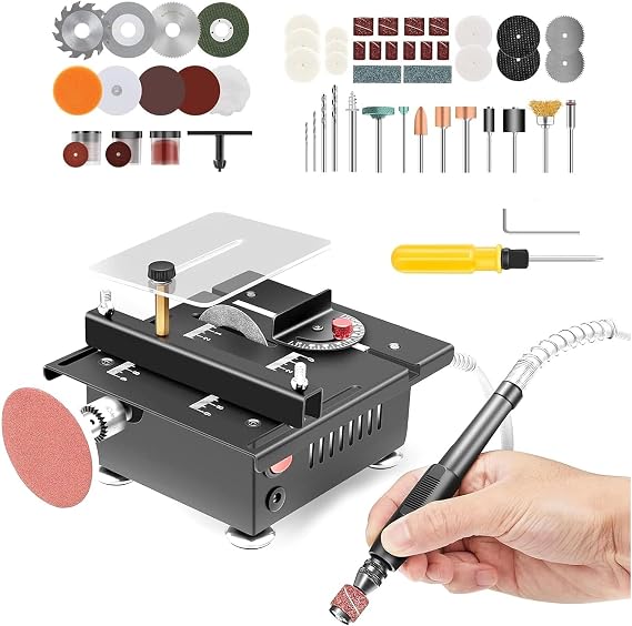 Saker Mini Multi-Functional Table Saw,Mini Table Saws for Crafts,Portable Minis Desktop Electric Saw for Plastic Acrylic Cutting,Accessories Attached for Cutting