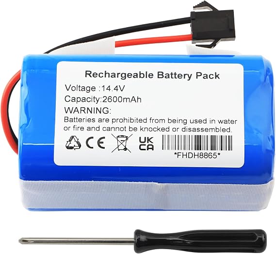 Replacement Battery Compatible with Ionvac SmartClean 2000 Robovac 7687 7688, Ionvac SmartClean V4 7997, Coredy R750-1600Pa, Deenkee DK700 Robot Vacuum Cleaner CMICR18650F8M7-4S1P H18650CH-4S1P 14.4V