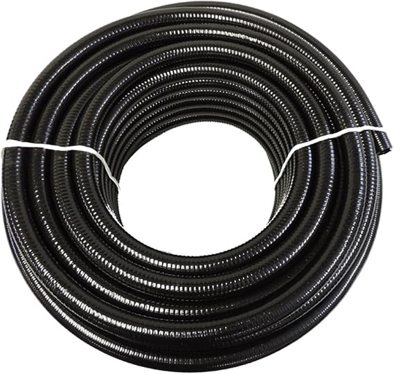 HydroMaxx 2" x 50 feet Black Flexible PVC Pipe, Hose and Tubing for Koi Ponds, Irrigation and Water Gardens.