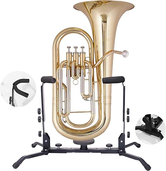 Adjustable Tuba Stand Holder Durable, Lightweight, Foldable Design with Secure Locking System, Tuba Accessories