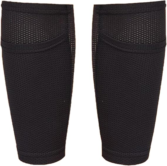 Soccer Shin Guard Sock,Leg Performance Support Football Compression Calf Sleeves with Pocket Can Holding Shin Pads,Comfort Breathable Youth Soccer Shin Guard Holders for Beginner or Elite Athlete