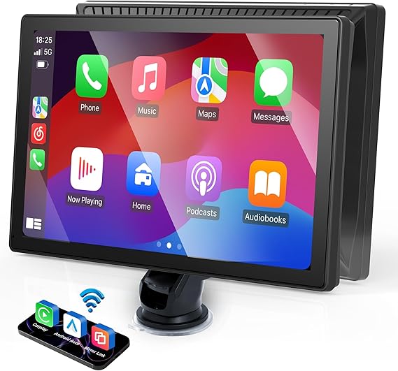 9 Inch Car Stereo with Apple Car Play &Android Auto,Portable Touch Screen