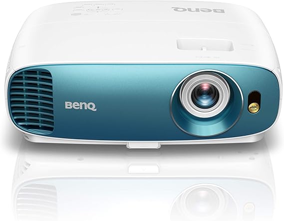 BenQ TK800 True 4K UHD HDR Home Entertainment Projector, DLP, 3000 Lumens, HMDI, Football Mode - White/Blue