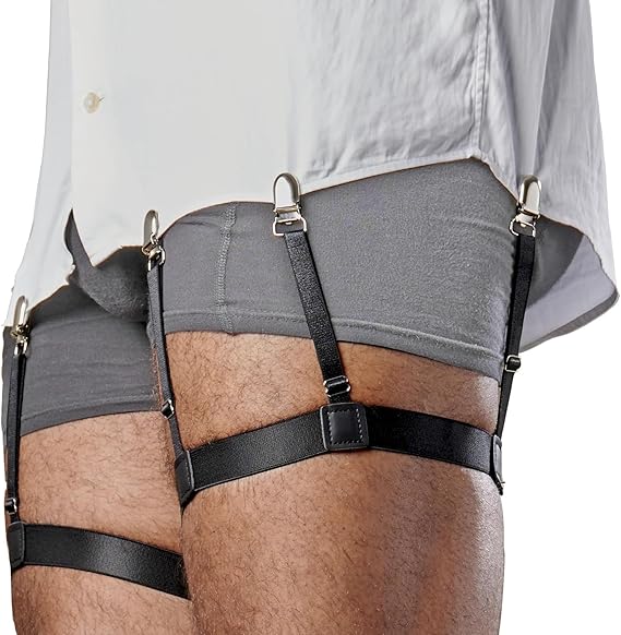 Mens Shirt Stays Adjustable Elastic Shirts Tucker Shirt Garter for Men Police Keep Shirt Tucked