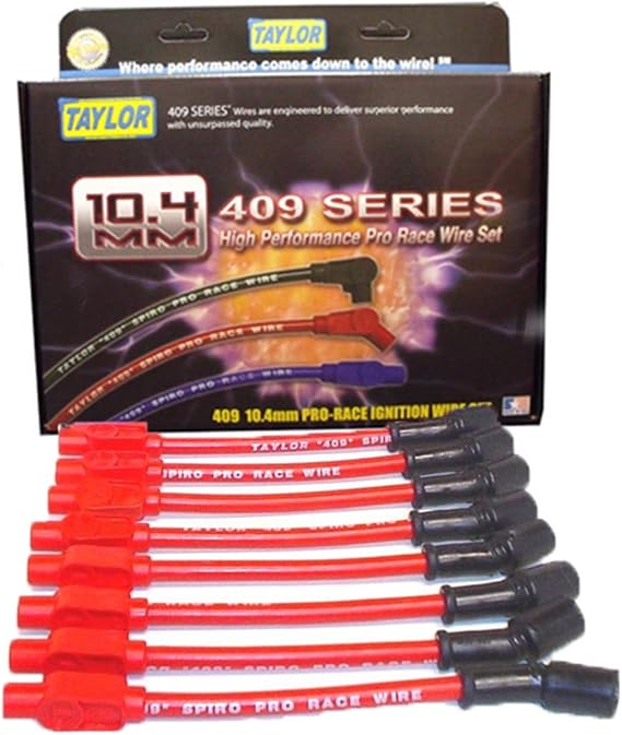 Taylor Cable 79205 409 Pro-Race Spiro-Wound Core Spark Plug Wire Set, Red