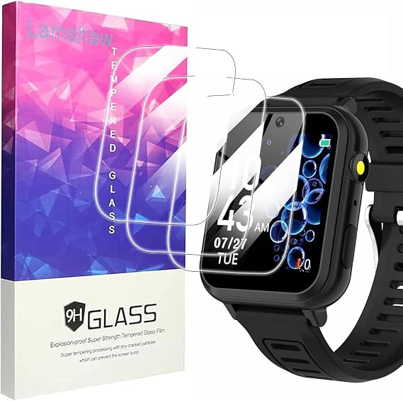Blueshaweu Compatible for Phyulls S16 Smart Watch Screen Protector, [3 Pack] 9H Tempered Glass Screen Protector Film Compatible for Phyulls, AIWIEP, Sedzofan, Wiszodet S16 Smart Watch (3 Pack)