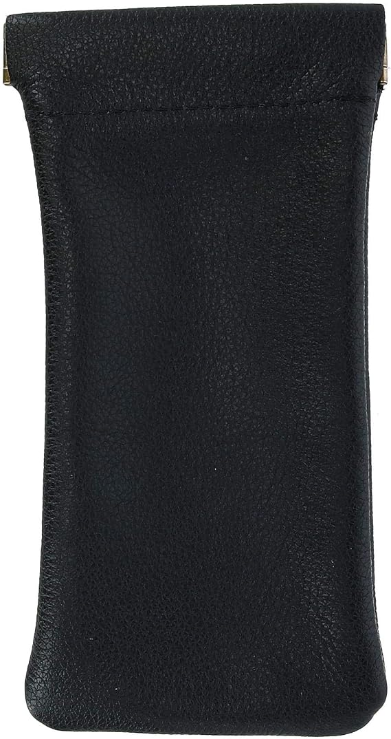CTM Leather Push Mouth Pebble Grain Eyeglass Holder