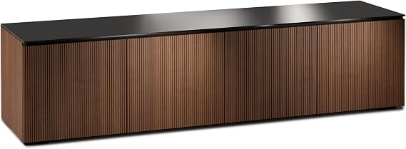 Salamander Designs Manhattan 247 AV Console (Medium Walnut, Black Glass Top)