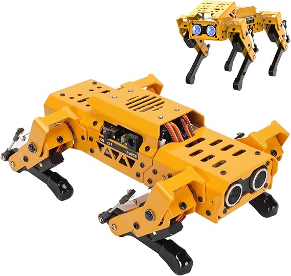 Sanpyl Robot Dog, AI Smart Pet, MechDog Quadruped Robot with Coreless Servos Vision Module Support Scratch Python Programmable PC Software APP Control, with Expansion Kit