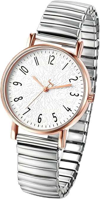 Avaner Women's Stretch Band Watches: Ladies Colorful Elastic Strap Easy Reader Analog Quartz Bangle Wrist Watch