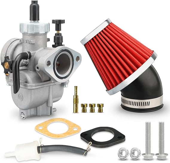 NIBBI Carburetor PE28 Carb 28mm Carburetor Fit 200cc 250cc Flange Motorcycle Engines for Dirt Bike Pit Bike ATV 4 Wheeler with Carb Jets