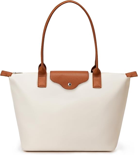 KALIDI Tote Bag for Women Nylon Top-Handle Purse,Large Capacity Shoulder Hobo handBag with Zipper Leisure Foldable Weekend
