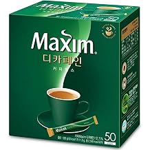 Korean Decaf Instant Coffee Mix, Premium Decaffeinated Instant Coffee Packets, Smooth & Rich Mellow Blend - 11.8g x 50 Count (Total 20.8 oz / 590g)