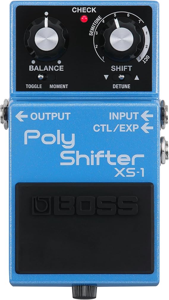 BOSS XS-1 Poly Shifter | Compact Pitch Shifting Pedal | Class-Leading Quality | Change Guitar/Bass Pitch Across 7 Semitones or 3 Octaves | Natural Feel & Response | Connect External Footswitches | Change Guitar/Bass Pitch Across 7 Semitones or 3 Octaves, Natural Feel and Response, Connect External Footswitches