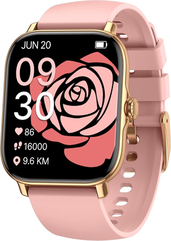 Smart Watch for Women Men, Bluetooth Call, Fitness Step Tracker Watch for Android iPhone Compatible, IP68 Waterproof Smartwatch with Sleep Monitor/Activity Tracker/Pedometer (Pink, 1.91)