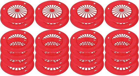Sedmoon Reusable Plastic Paper Plate Holders 24 Pack 10" Heavy Duty Plastic Paper Plate Holder (Red)