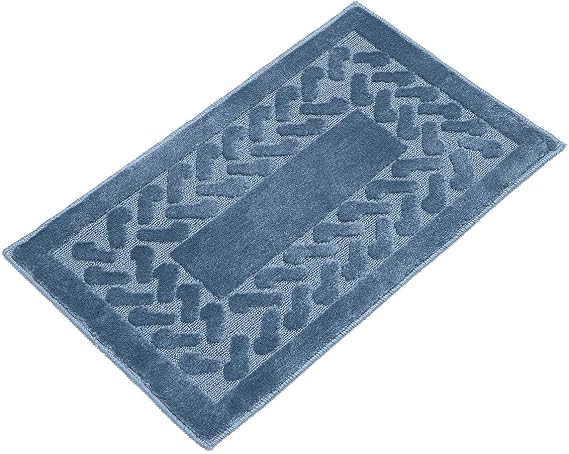 Miles Kimball Chevron Rug, Olefin with Non-Skid Latex Backing, Blue, 18" | x 30"