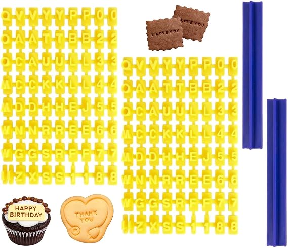 2 Set Letter Stamps for Clay,144 PCS Cookie Alphabet Stamps, for Clay Fondant Icing Biscuit Press,Letter Stamp DIY Cake,Alphabet Stamp for Making Cookies Letters DIY Clays Cakes Baking Message Letter