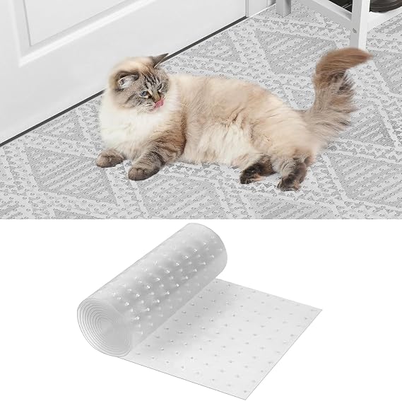 Carpet Protector for Pets - 98.4in*15.7in Plastic Office Chair Mat for Carpet Floor for Rolling Chair Mat Protector Carpeted Floors Mats, Heavy Duty Desk Chair Mat for Carpet Floors (Easy to Cut)