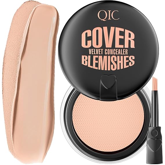 Concealer Pull Coverage Under Eye Concealer with Soft Brush (#130) | Full Coverage Concealer with Brush Lightweight Feel Long-wear and Waterproof Versatile Use Clear and Flawless