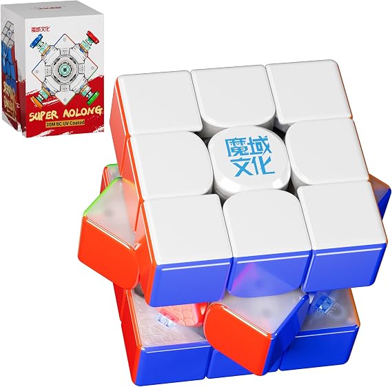 CuberShop Moyu Super AoLong UV Coated 3x3 Magnetic Speed Cube, Premium Professional Moyu Flagship Cube for Experts (20-Magnet Ball-Core MagLev, 100 Magnets), moyu AoLong V2 Pro for Cubing Enthusiast