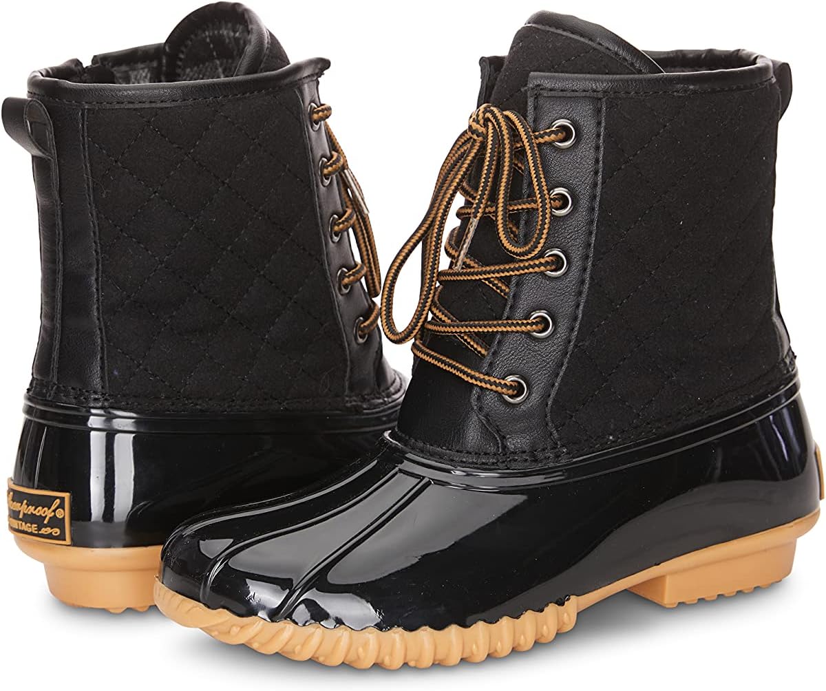 Weatherproof Womens Duck Boots with Lace-Up Closure Delancy Waterproof Insulated Mid-Calf Winter Boots for Comfort, Durability - Keeps Feet Warm & Dry