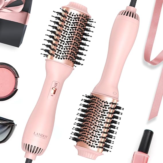 LANDOT Blow Dry Hair Brush 60mm, One Step Hair Dryer & Volumiser for Smooth