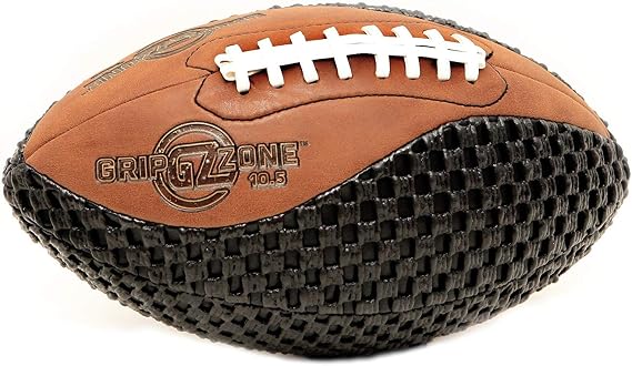 fun gripper-Grip Zone 10.5 inch Junior Size Football,Composite Leather FootballBlack Tacky Soft Mesh Extra Grip Football Training or Recreation Play for Young Adults by: Saturnian I P.E. Supplier