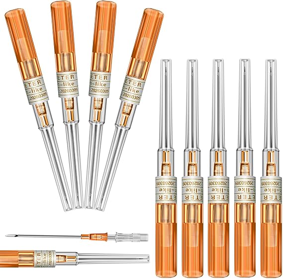 Catheter Piercing Needles 10pcs 14G for Jewelry Piercing Supplies | 14 Gauge Catheter Needle 316L Stainless Steel Cateter Para Piercing Hollow Needle for Belly Button Nipple & Tongue Piercing