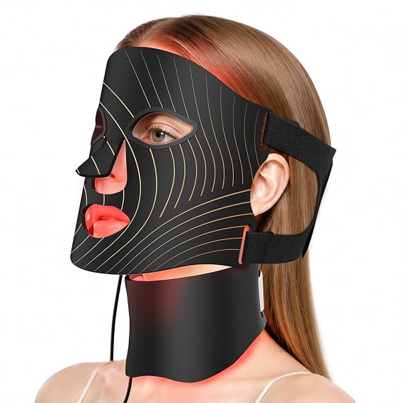 Red Light Therapy for Face,LED Face Mask Light Therapy with Neck Device