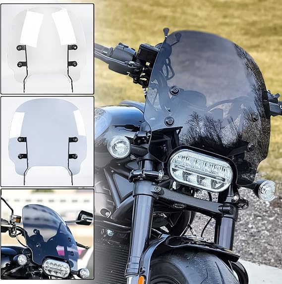 Motorcycle Windshield Windscreen Wind Deflector Compatible with H-Arley Sportster S RH1250S RH 1250S 2021-2023 2022 Flyscreen Protector Cover Screen Shield Visor Fairing (Light Smoke)