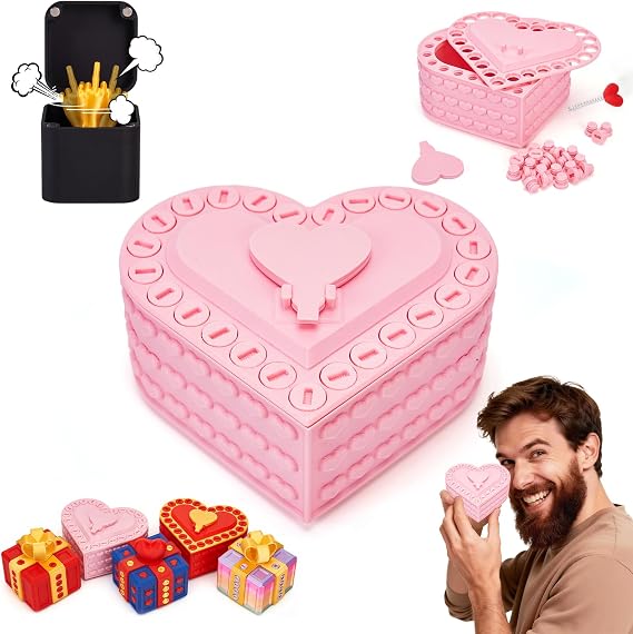 5.12 in Gotcha Box Prank with Surprise Finger, Annoying Gift Box with Finger, 3D Printed Prank Gift Box with Screws & Pop Up Fingers,Funny Valentines Day Gifts for Her/Him,Ideal Gift for Lover