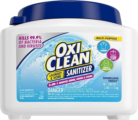OxiClean Laundry & Home Sanitizer for Laundry, Kitchen, Bath, Carpet & Upholstery, 2.5 Lbs