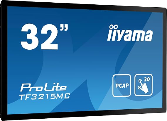 iiyama Prolite TF3215MC-B2 80cm 31.5" Full HD Open Frame 30 Points Multitouch Capacitive VGA HDMI DisplayPort 24/7 IP65 IK-7 7H Touch Screen Black