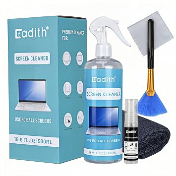 17.9 OZ Screen Cleaner Spray Cadith Touchscreen Cleaning Kit for TV Screen, Computer, Laptop, Phone, Ipad - Electronic Cleaner with Blush
