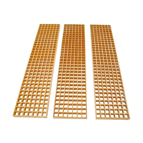3 Pcs Fiberglass Molded Grating, 48x10.6x1.5in Heavy Duty FRP Grating Covers for Car Wash, Drainage Trench & Work Platform, Slip Resistant