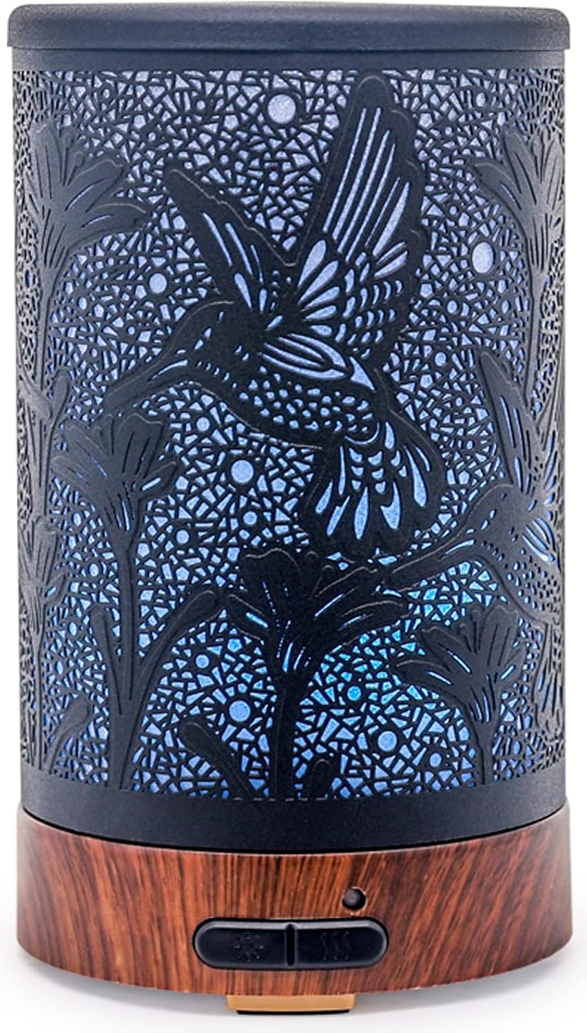VICTORIA AROMA Essential Oil Diffuser - Multifunction Aromatherapy Diffuser 7 LED Color Changing Light 100ML Rattan Diffuser Easy to Clean Suitable for Home,Office (Grey)