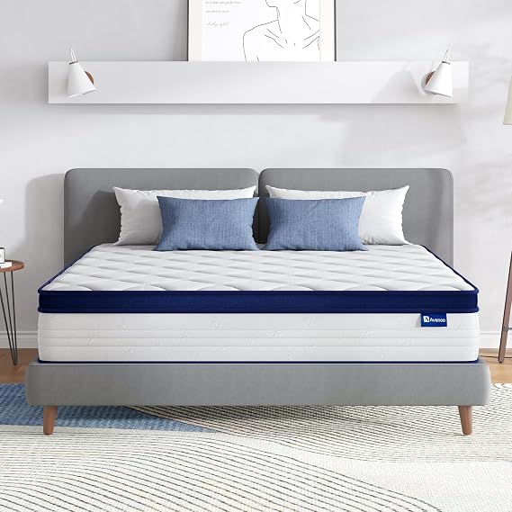 Avenco 10 Inch Twin Mattress in a Box, Hybrid Mattresses for Pain Relief & Motion Isolation, CertiPUR-US Certified